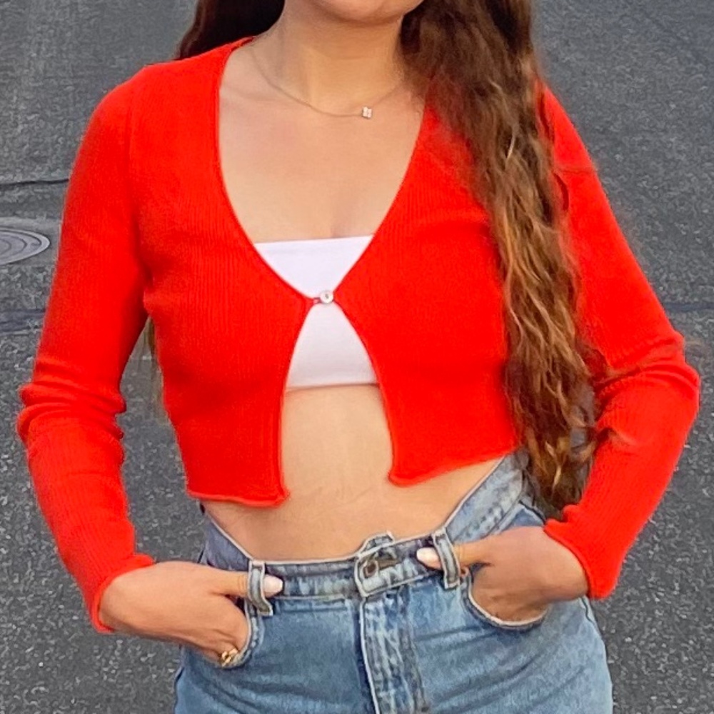 Bright Orange/Red Light Sweater!